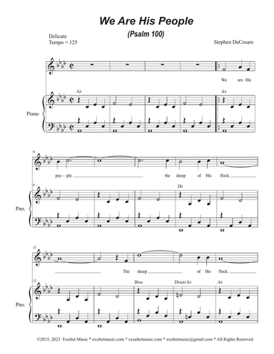 We Are His People (Psalm 100) (Vocal solo)