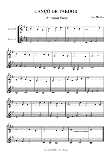CANÇÓ DE TARDOR Guit Duet
