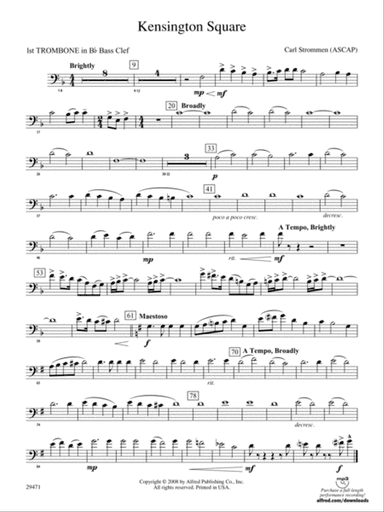 Kensington Square: (wp) 1st B-flat Trombone B.C.