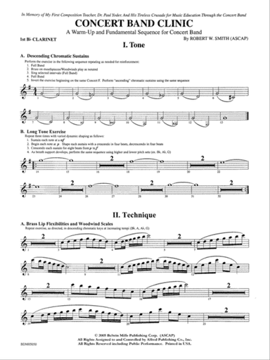 Concert Band Clinic (A Warm-Up and Fundamental Sequence for Concert Band): 1st B-flat Clarinet