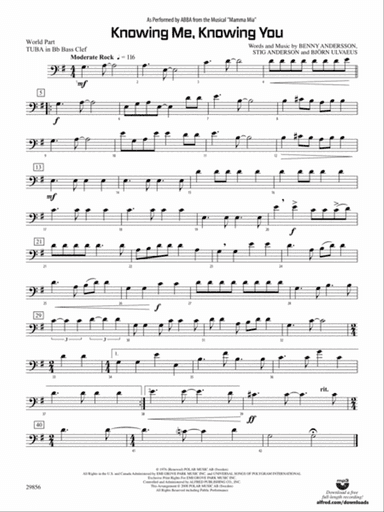 Knowing Me, Knowing You (As performed by ABBA from the musical Mamma Mia): (wp) B-flat Tuba B.C.
