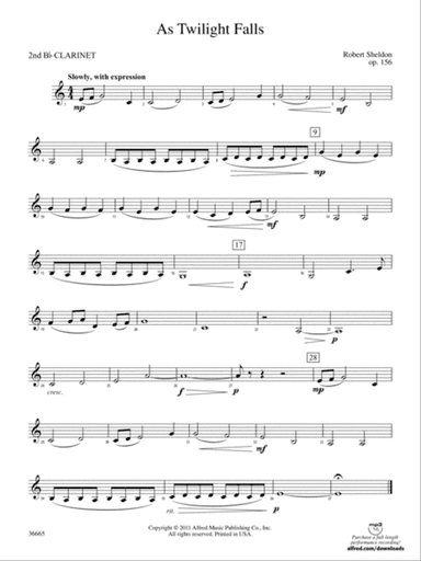 As Twilight Falls: 2nd B-flat Clarinet