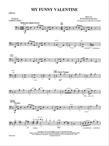 My Funny Valentine: Cello
