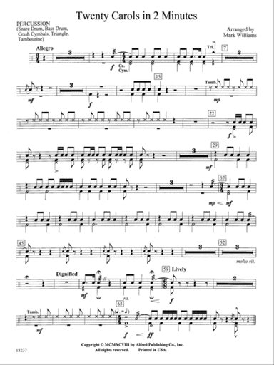 Twenty Carols in 2 Minutes: 1st Percussion