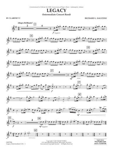 Legacy (Intermediate Version) - Bb Clarinet 2