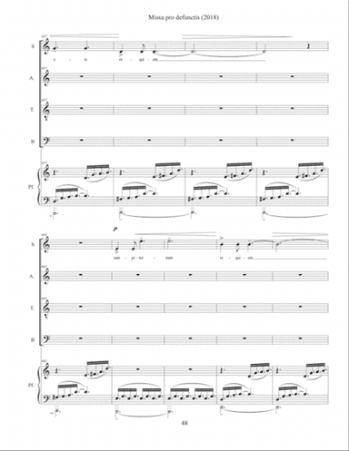 Missa Pro Defunctis (2018) piano-vocal score