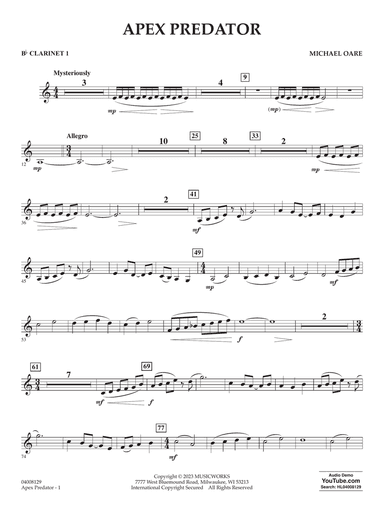 Apex Predator - Bb Clarinet 1