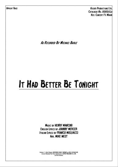 It Had Better Be Tonight