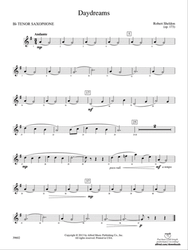 Daydreams: B-flat Tenor Saxophone