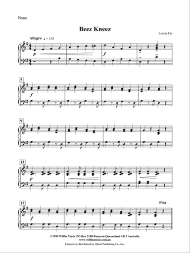 Beez Kneez: Piano Accompaniment