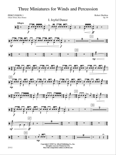 Three Miniatures for Winds and Percussion: 1st Percussion