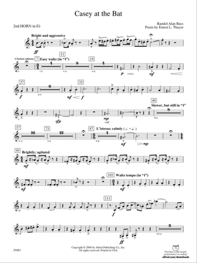 Casey at the Bat: (wp) 2nd Horn in E-flat