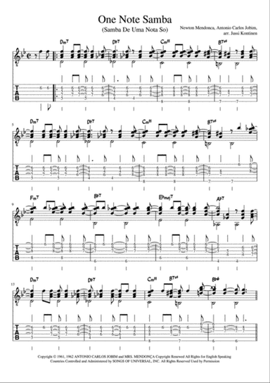 One Note Samba (samba De Uma Nota So)