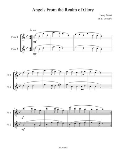 Angels From the Realm of Glory (Flute Duet)