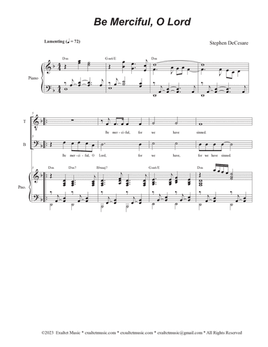 Psalms for Ash Wednesday through Lent (Duet for Tenor and Bass solo) (Year B)