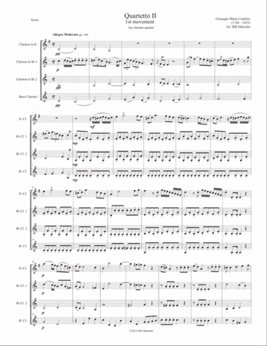 Quartetto 2 for clarinet quartet