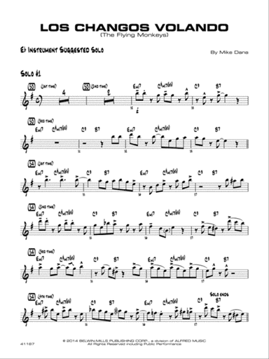 Los changos volando: Eb Instrument Suggested Solo