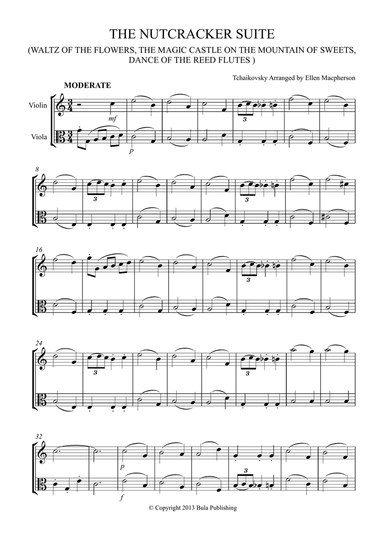 THE NUTCRACKER SUITE - VIOLIN & VIOLA DUET - (Waltz of the Flowers, The Magic Castle on the Mountain