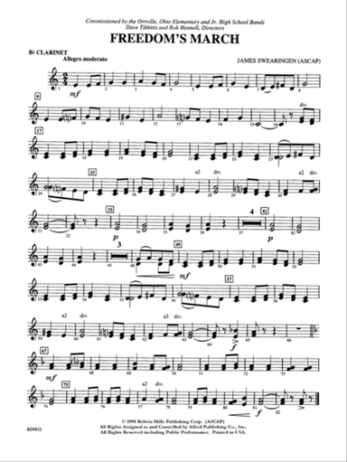 Freedom's March: 1st B-flat Clarinet