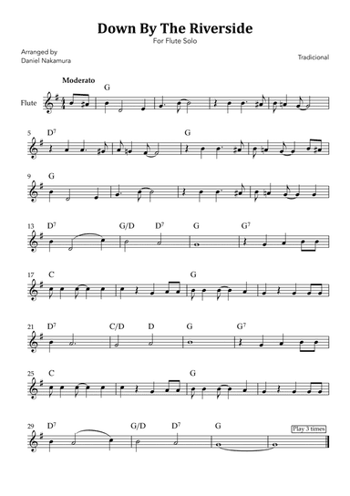 Down By The Riverside (For Flute Solo)