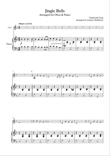 Jingle Bells arranged for Oboe & Piano