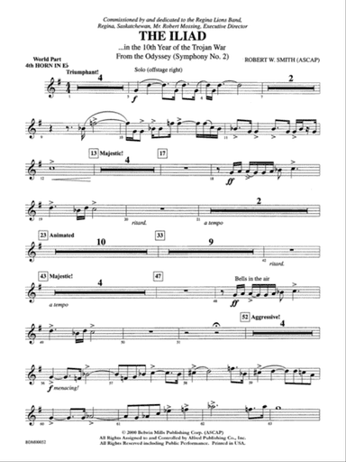 The Iliad (from The Odyssey (Symphony No. 2)): (wp) 4th Horn in E-flat
