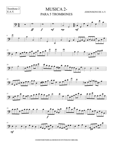 MUSICA 2 - PARA 5 TROMBONES-Trombone 2