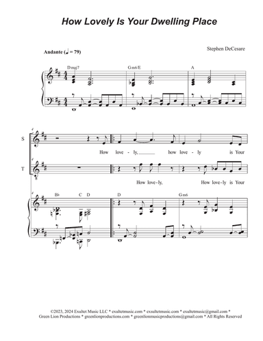 How Lovely Is Your Dwelling Place (Psalm 84) (Duet for Soprano and Tenor solo)