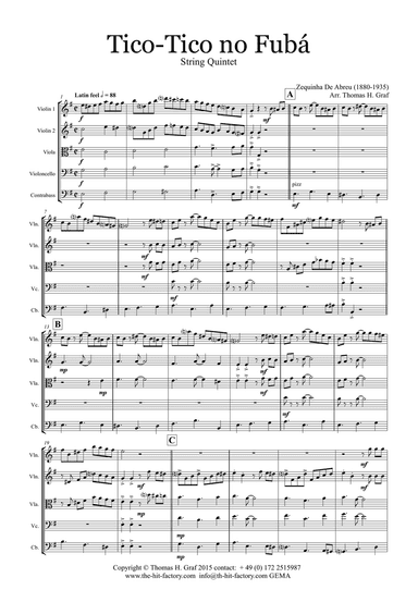 Tico-Tico no Fubá - Choro - String Quintet