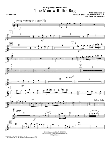 (Everybody's Waitin' for) The Man with the Bag (arr. Roger Emerson) - Tenor Sax