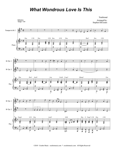 What Wondrous Love Is This (Duet for Bb-Trumpet)