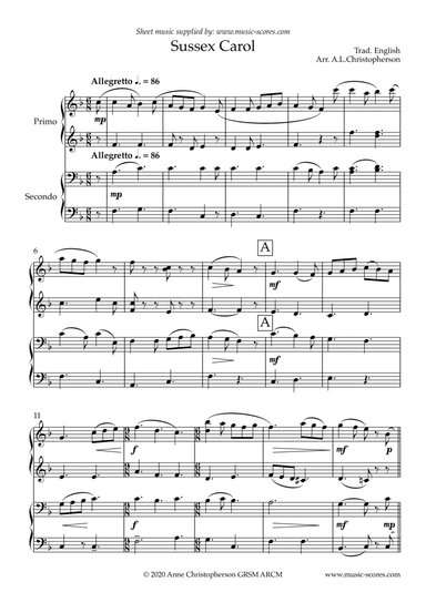 The Sussex Carol - Piano Duet