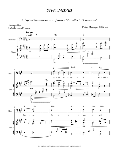 Ave Maria - Mascagni (Barítono A Major)