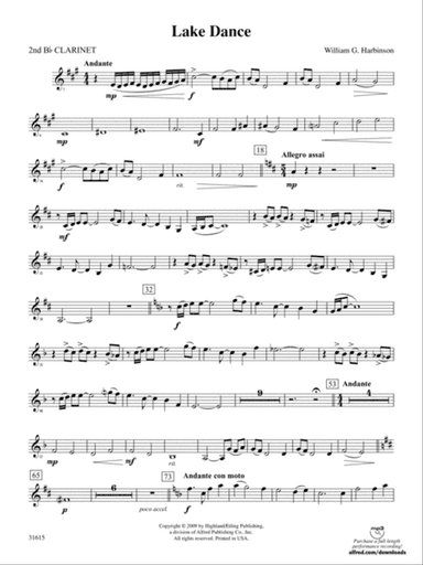 Lake Dance: 2nd B-flat Clarinet