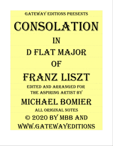 Consolation No.3 in Db major for Piano solo of Franz Liszt