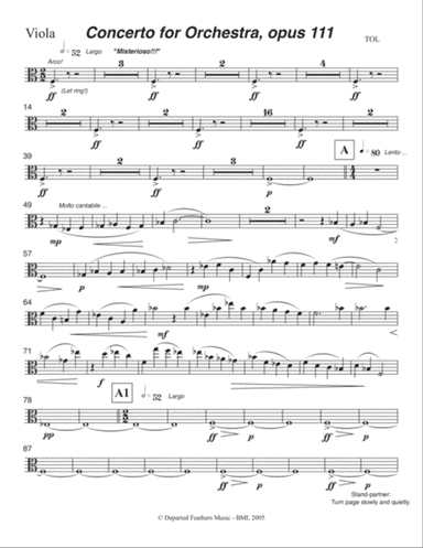 Concerto for Orchestra, opus 111 (2005) Viola part