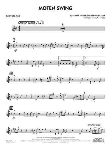 Moten Swing (arr. Rick Stitzel) - Baritone Sax