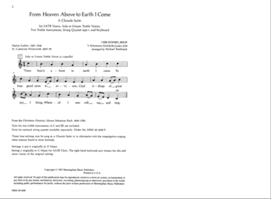 From Heaven Above to Earth I Come (Downloadable Choral Score)