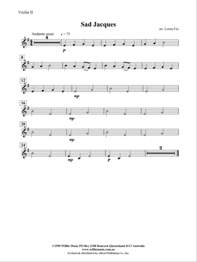 Sad Jacques: 2nd Violin