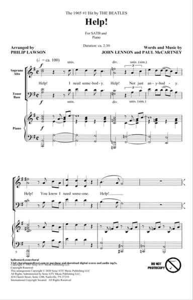 Help! (arr. Philip Lawson)