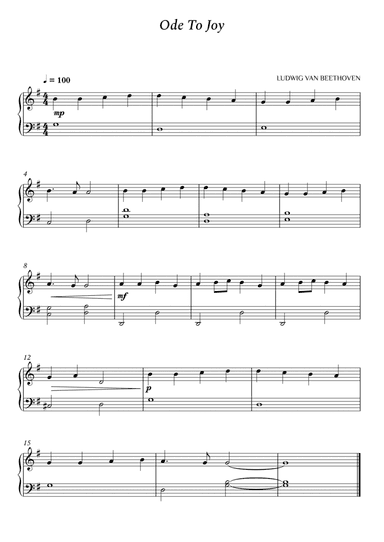 Beethoven - Ode to Joy - Easy Piano
