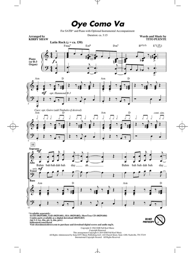 Oye Como Va (arr. Kirby Shaw)