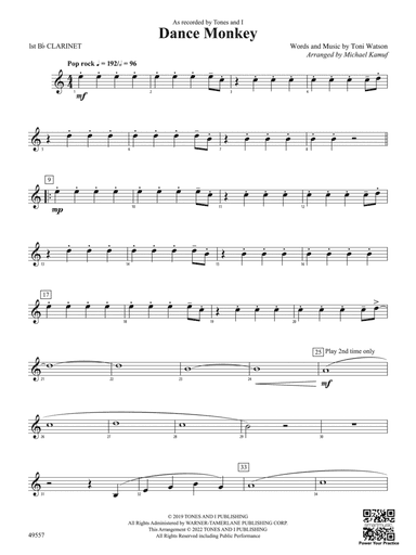 Dance Monkey: 1st B-flat Clarinet