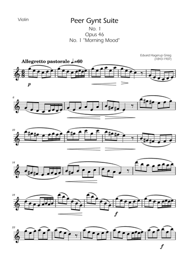 Morning Mood - Violin Solo