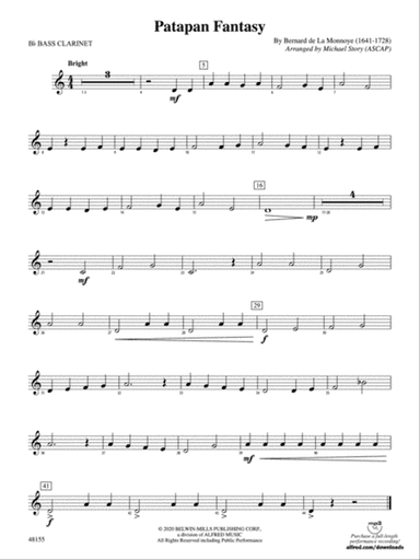 Patapan Fantasy: B-flat Bass Clarinet