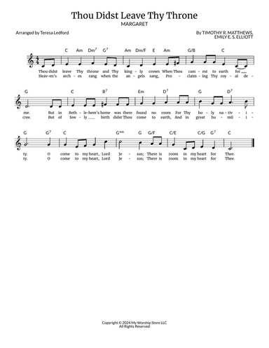 Thou Didst Leave Thy Throne