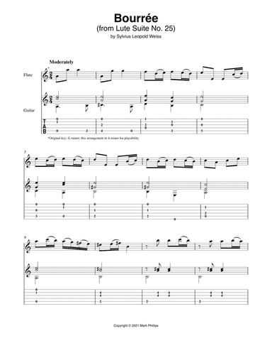 Bourrée (from Lute Suite No. 25)