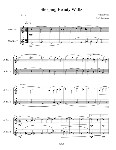 Sleeping Beauty Waltz (Alto Sax Duet)