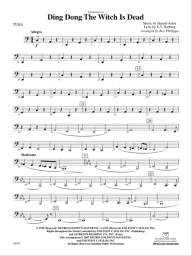 Variations on Ding Dong the Witch Is Dead (fromThe Wizard of Oz): Tuba