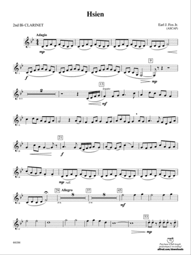 Hsien: 2nd B-flat Clarinet